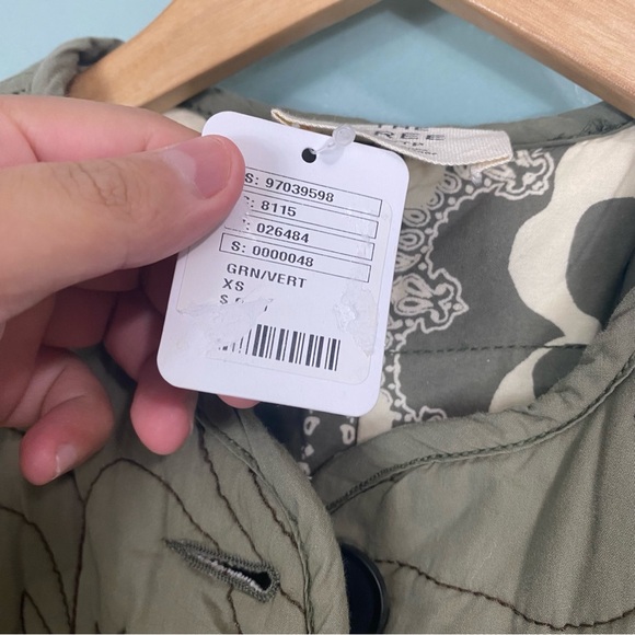 Free People We The Free Zazu Reversible Liner Green Floral XS - Picture 4 of 6